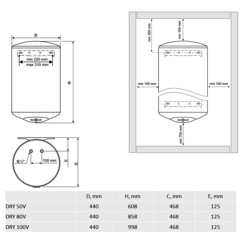 Водонагрівач Tesy DRY 50V (6562963)