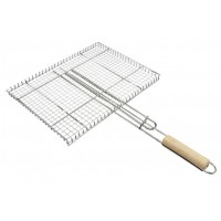 Решітка-гриль для мангалу 42х33х2 см з дерев'яною ручкою A-PLUS 0761 Решітка-гриль для мангалу 42х33х2 см з дерев'яною ручкою A-PLUS 0761