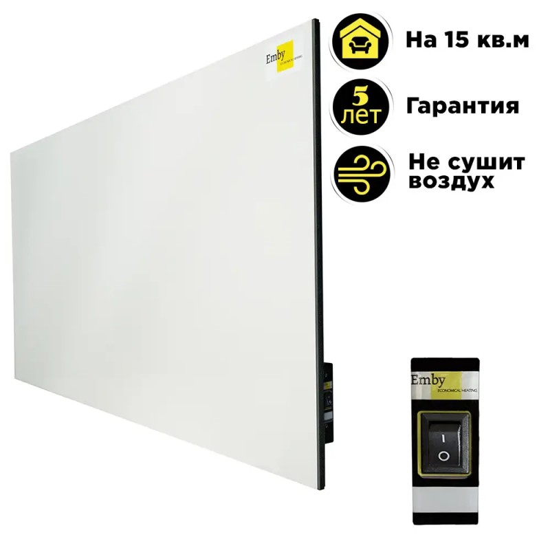 Обігрівач керамічний Emby CH-800 з кнопкою на 15 кв.м Білий