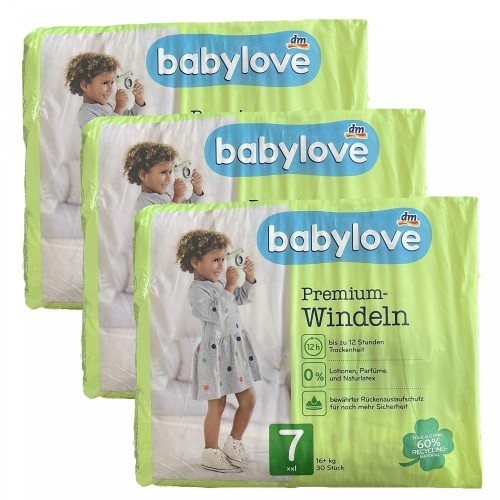 Дитячі одноразові підгузники Babylove Premium 7 xxl 16+ кг 90 шт в інтернет супермаркеті PbayMarket!
