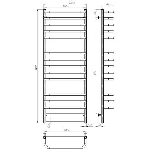 Сушарка електрична Lux П15 500х1400 Deffi Хром JD04 Ліве підключення (A.LU.140.50.15.E.C.L.2) в інтернет супермаркеті PbayMarket!