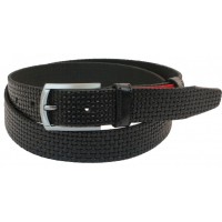 Шкіряний ремінь Skipper 110-130 x 3.5 см Чорний (1039-35)