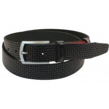 Шкіряний ремінь Skipper 110-130 x 3.5 см Чорний (1039-35)