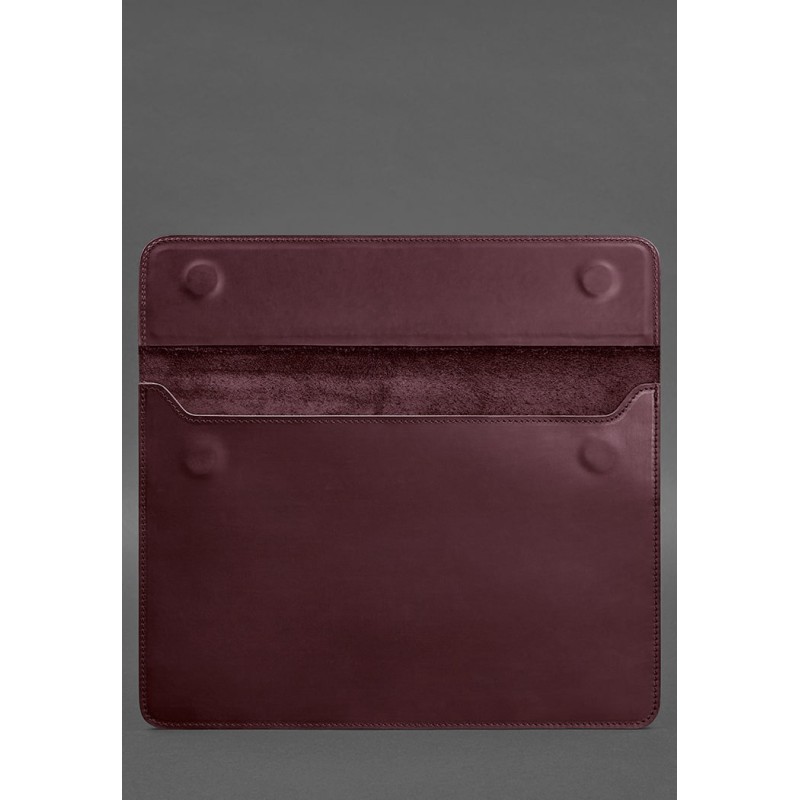 Шкіряний чохол-конверт на магнітах для ноутбука Універсальний Бордовий Crazy Horse BlankNote
