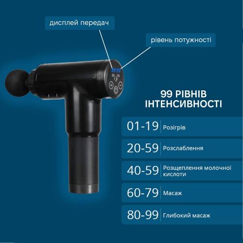 Масажер перкусійний Inspire BISD-6608 24W 1800mAh Black Масажер перкусійний Inspire BISD-6608 24W 1800mAh Black