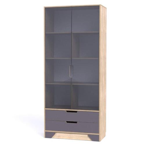 Шафа-Пенал Тиса Мебель Модуль-111 Дуб сонома Графіт 205x40x90 см Шафа-Пенал Тиса Мебель Модуль-111 Дуб сонома Графіт 205x40x90 см