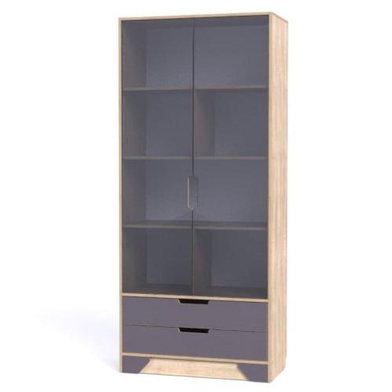 Шафа-Пенал Тиса Мебель Модуль-111 Дуб сонома Графіт 205x40x90 см