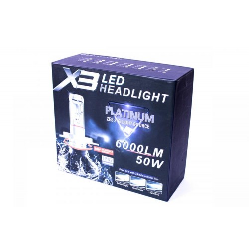 Комплект LED ламп AllLight X3 H7 50W 6000K 6000lm з радіатором та світлофільтрами (3000K/8000K) в інтернет супермаркеті PbayMarket!