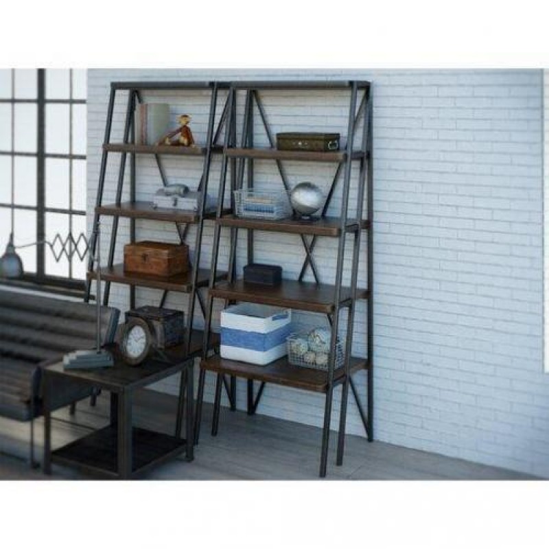 Стелаж для зберігання в стилі Loft Чорний NS-1876 1830x700x370 мм