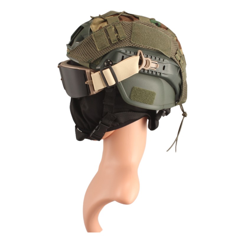 Тактичні окуляри захисна маска Solve з кріпленнями на каску з 3 змінними лінзами Койот