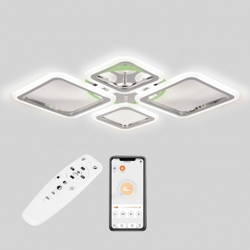 Стельова LED люстра Sunlight 5331/2+2 R хром