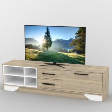 Тумба під телевізор Тиса Мебель ТВ-372 Дуб сонома Білий 48x44x180 см