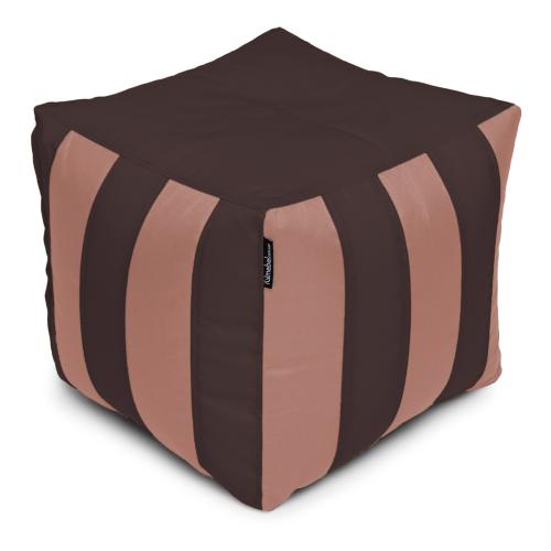 Пуф Кубик Смугастий Оксфорд 40х40 Студія Комфорту Кава + Коричневий Пуф Кубик Смугастий Оксфорд 40х40 Студія Комфорту Кава + Коричневий