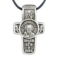 Хрест натільний посріблений Silvering Павло Святий Першоверховний Апостол Павло 3х1,8х0,2 см (19558)