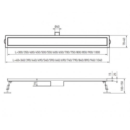 Душовий трап з нержавіючої сталі SUS304 KOER FD35-70x600 Black (KR3272) в інтернет супермаркеті PbayMarket!