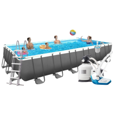 Каркасний басейн Intex 26368, 732 х 366 х 132 см (7 г/год - 7 900 л/ч, драбина, тент, підстилка, набір для догляду, сітка)