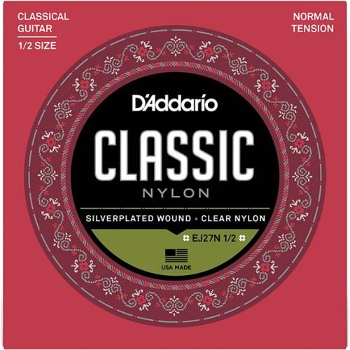 Струни для класичної гітари D'Addario EJ27N 1/2 Student Nylon Classical Strings Струни для класичної гітари D'Addario EJ27N 1/2 Student Nylon Classical Strings