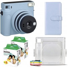 Подарунковий набір фотоапарат Fujifilm Instax Square SQ1/Фотопапір 40 шт/Чохол/Фотоальбом 80 фото Блакитний