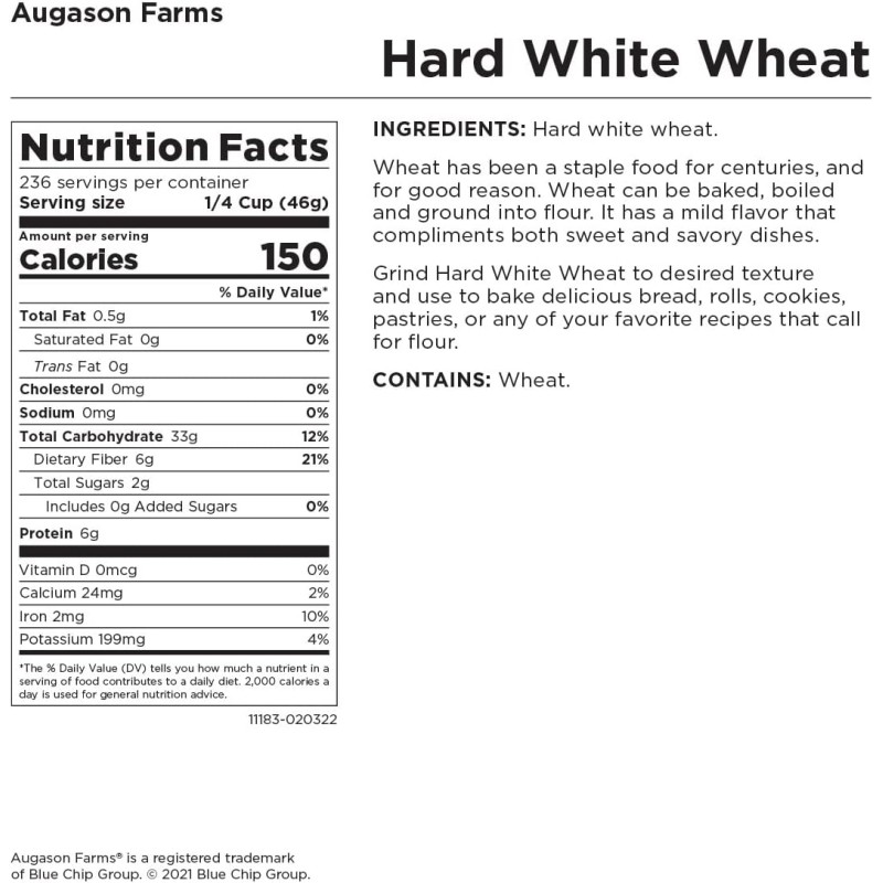 Пшениця твердих сортів з великим терміном придатності до 30 років Augason farms, 236 порцій