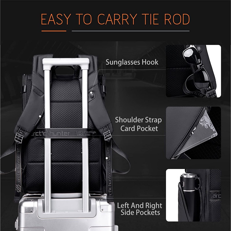 Сумка-рюкзак для ноутбука із замком проти крадіжки Arctic Hunter B00465 47x30x18 cm Чорний