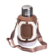 Термос для туризму з фліп кришкою та складними ручками YIWU Vacuum Cup 1500 мл Коричневий (HP-14-21W)