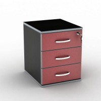 Тумба офісна Тиса Мебель Т-3 Чорний Червоний 44.5x40.1x35 см