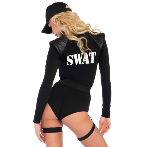 Костюм еротичних спецсил Leg Avenue SWAT Team Babe XL, боді, пояс, підв’язки, іграшкова рація, кепка в інтернет супермаркеті PbayMarket!