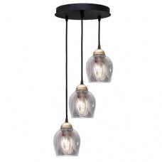 Світильник підвісний MSK Electric Enigma на круглій основі під три лампи Е27 PL 2024-3R BK Чорно-бронзовий (619284)