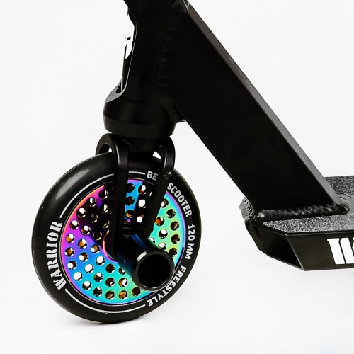 Самокат трюковий Best Scooter Warrior HIC-система пеги алюмінієвий диск та дека колеса PU 100 кг Black and red (112767)