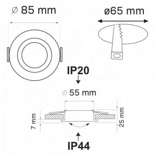 Точковий світильник Polux Neptun 8.5x8.5 см Білий (Pol322142)