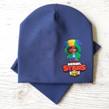 Дитяча шапка з хомутом КАНТА трикотаж розмір 48-52 Синій (OC-516)