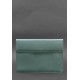 Шкіряний чохол-конверт на магнітах для MacBook 14 Бірюзовий BlankNote