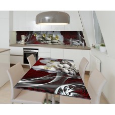 Наклейка 3Д вінілова на стіл Zatarga «Перли на багряному полотні» 600х1200 мм (Z184911st)