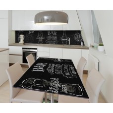 Наклейка 3Д вінілова на стіл Zatarga «Білою крейдою» 600х1200 мм для будинків, квартир, столів, кав'ярень, кафе