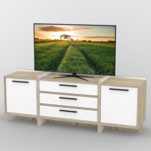 Тумба під телевізор Тиса Мебель ТВ-305 Дуб сонома Білий 67x42x180 см