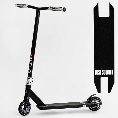Самокат трюковий Best Scooter Hop Pro HIC-система пеги алюмінієвий диск та дека колеса PU Black (115636)