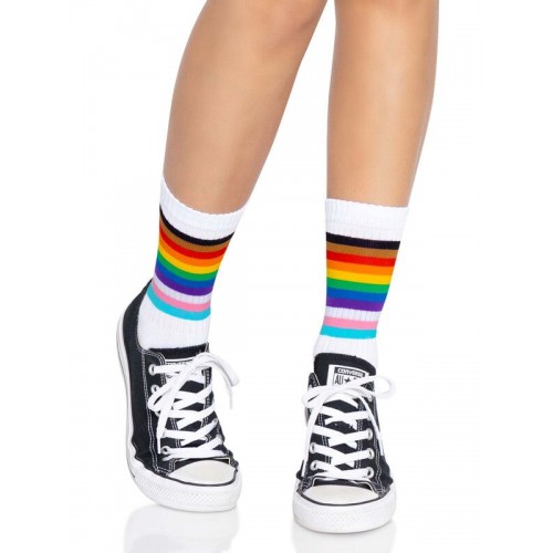 Шкарпетки жіночі в смужку Leg Avenue Pride crew socks Rainbow, 37–43 розмір в інтернет супермаркеті PbayMarket!