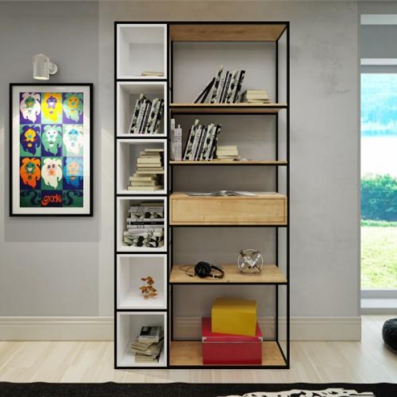 Стелаж для зберігання в стилі Loft NS-1720 2230x1090x350 мм Черный