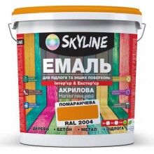 Эмаль для пола и других поверхностей акриловая SkyLine Оранжевая RAL 2004 10 л