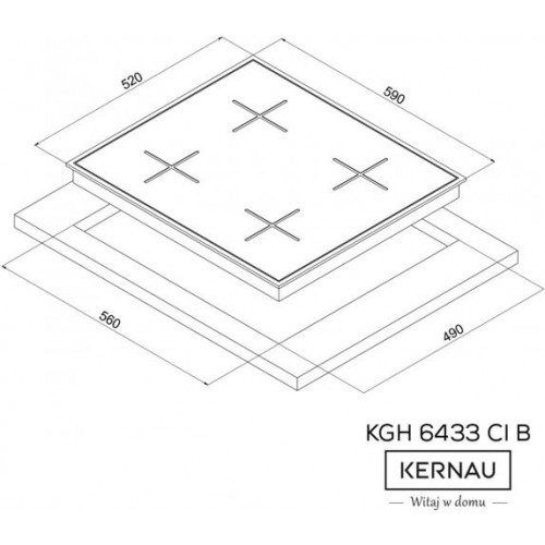 Варильна поверхня газова Kernau KGH 6433 CI B