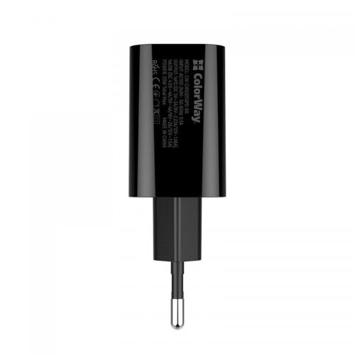 Мережевий зарядний пристрій ColorWay Black (CW-CHS025QPD-BK) Мережевий зарядний пристрій ColorWay Black (CW-CHS025QPD-BK)