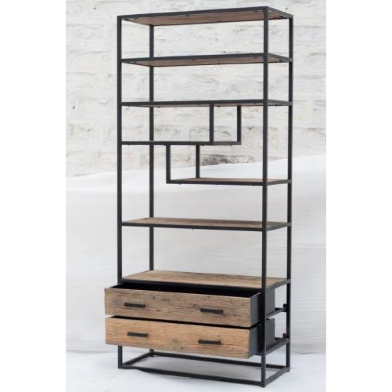 Стелаж для зберігання в стилі Loft Чорний NS-1791 2130x800x400 мм