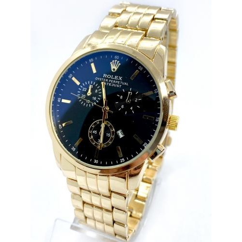 Наручний годинник чоловічий No Brand Rolex Золотистий (IBW907YB) Наручний годинник чоловічий No Brand Rolex Золотистий (IBW907YB)