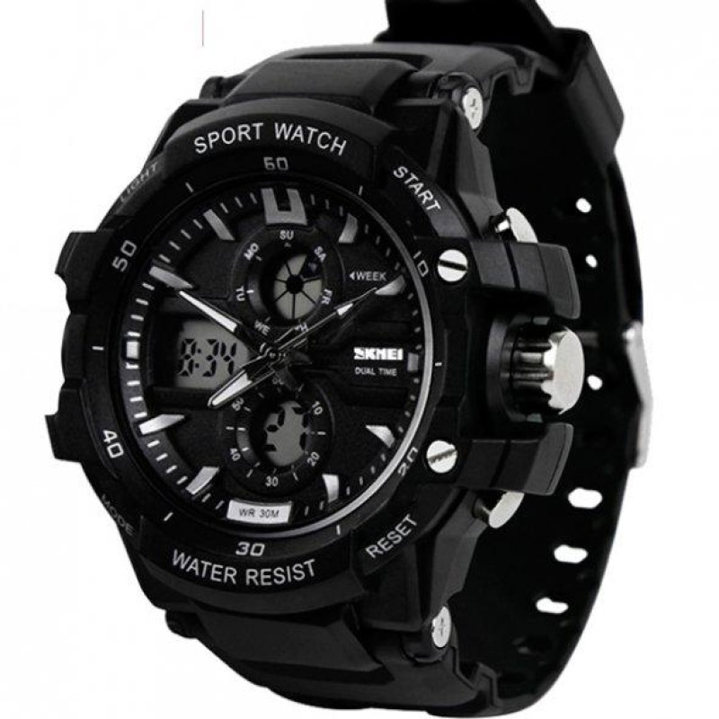 Чоловічий спортивний годинник Skmei 0990 Resist Чорний
