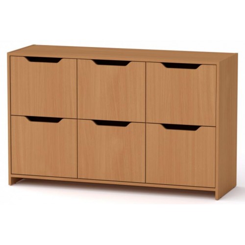 Комод 6Д Компанит Бук (130х42х80 см) Комод 6Д Компанит Бук (130х42х80 см)