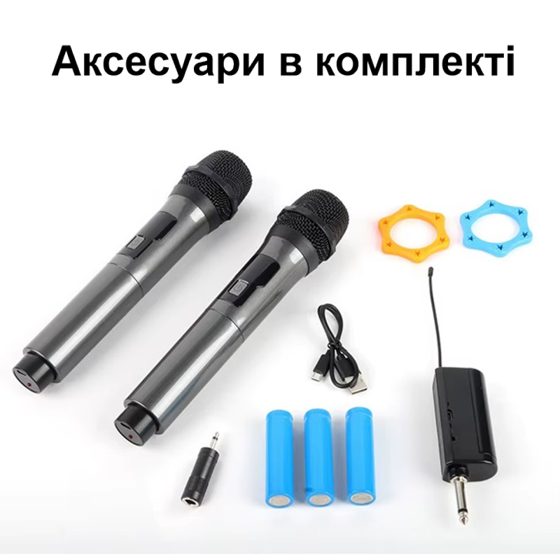 Комплект з 2х бездротових професійних мікрофонів із приймачем Nectronix WM-2 UHF, до 20 метрів