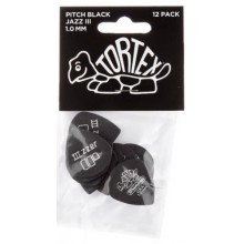 Медіатори Dunlop 482P1.0 Tortex Pitch Black Jazz III Player's Pack 1.0 mm (12 шт.)