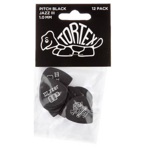 Медіатори Dunlop 482P1.0 Tortex Pitch Black Jazz III Player's Pack 1.0 mm (12 шт.) Медіатори Dunlop 482P1.0 Tortex Pitch Black Jazz III Player's Pack 1.0 mm (12 шт.)