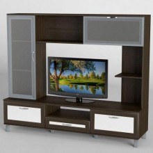 Стінка в вітальню Тиса Мебель Вітальня-36 Венге Білий 1600x450x1800 мм