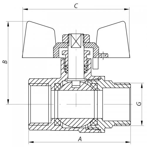 Кран кульовий KOER 3/4